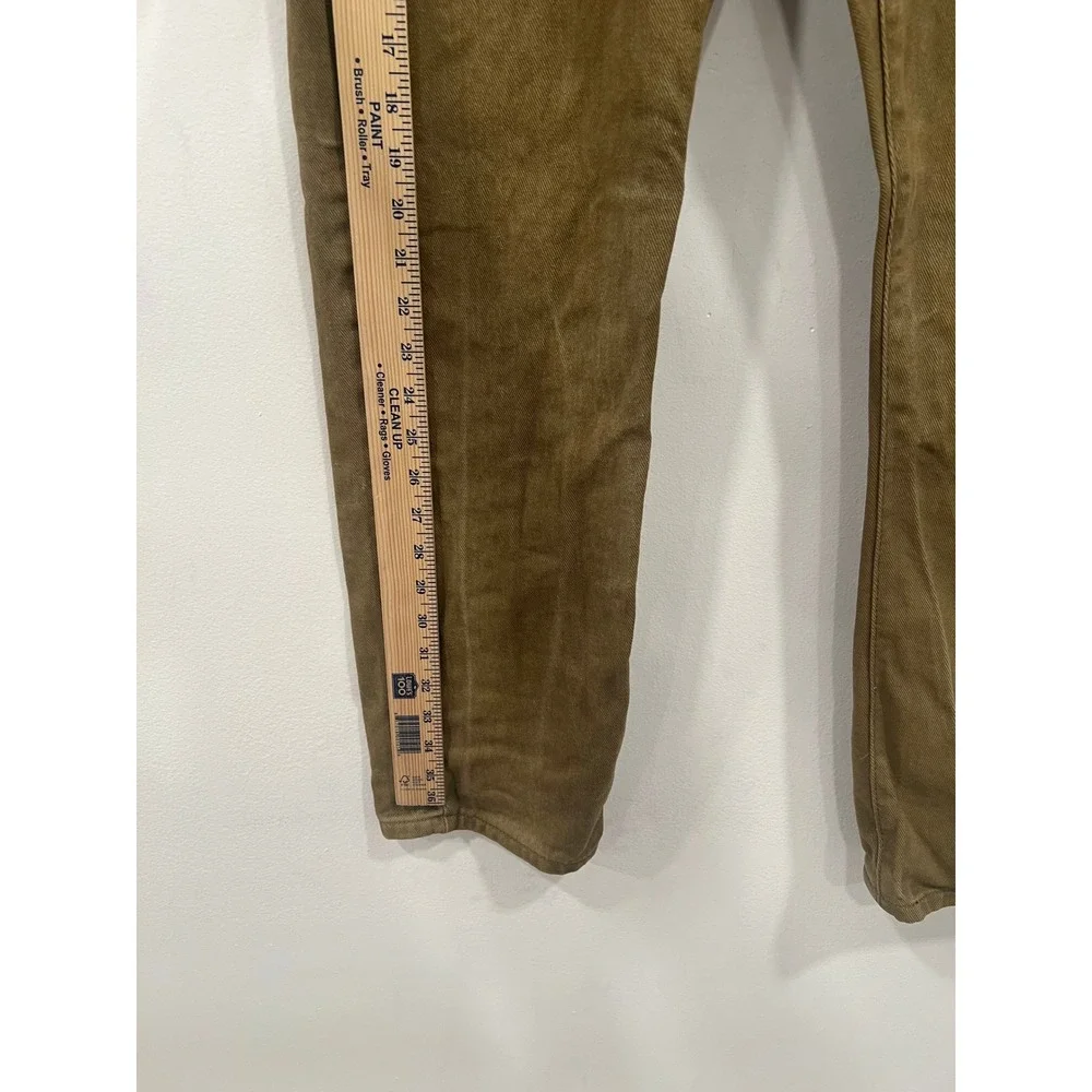 US ICON Mens Jeans Brown Denim Straight Leg Pants Utility Earth Tone Size 34x32